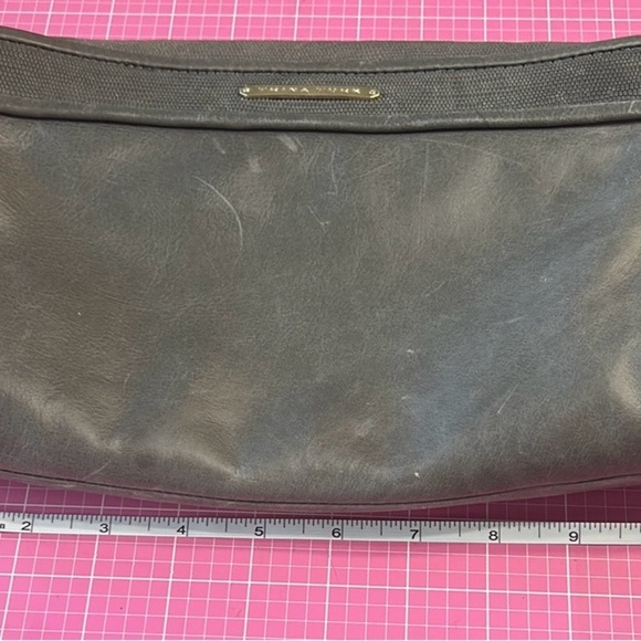 TRINA TURK Gray Leather Clutch with Fold Over Design Shoulder Bag with Handle - Picture 12 of 15